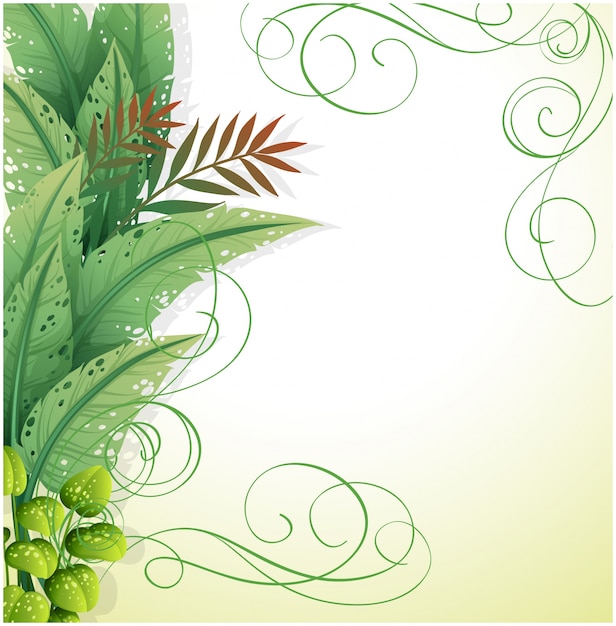 A white paper with green plants
