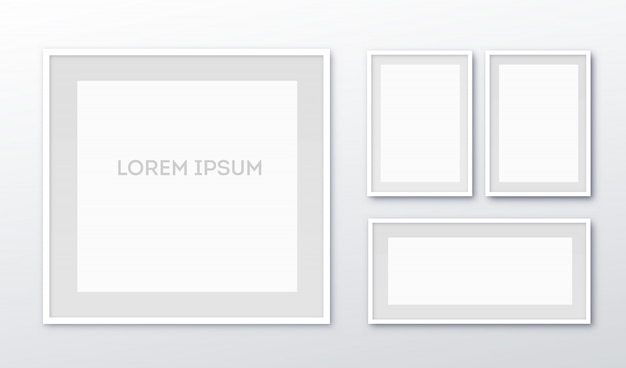 A3 の写真用の垂直ブランク額縁 紙またはプラスチック製の白い額縁付きマット プレミアムベクター