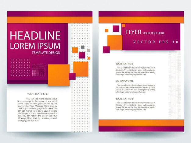 a4 brochure layout template with magenta and orange geometric free vector - Brochure Layout Template a4 brochure layout template with magenta and orange geometric free vector - Brochure Layout Template