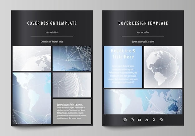 Premium Vector | A4 format covers design templates for brochure