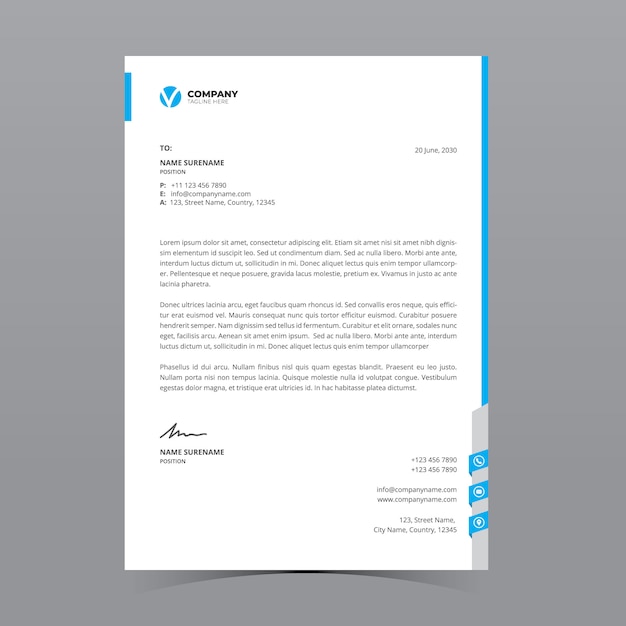 A4 letterhead template Vector | Premium Download