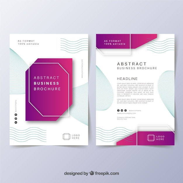 Free Vector A5 Business Brochure Template
