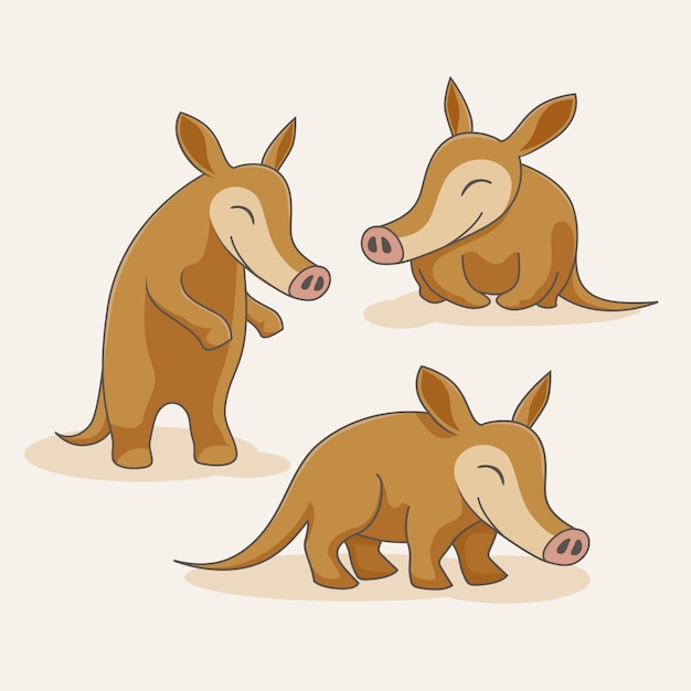 Premium Vector | Aardvark cartoon cute animals