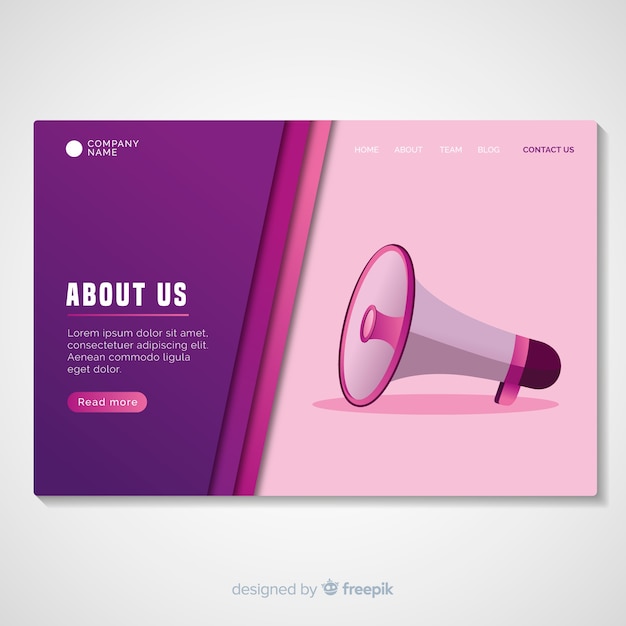 Free Vector | About us landing page template