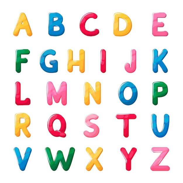 Premium Vector | Abs font jelly alphabet for kids