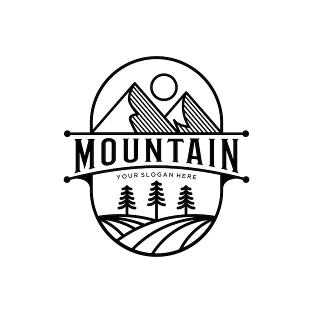 Featured image of post Mountain Line Drawing Logo - Mountains logo in line style mono line logotype vector.