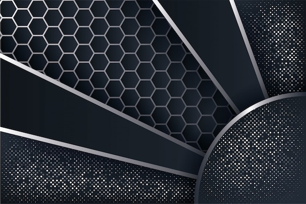 Abstract 3d background with a combination of luminous polygons. Premium Vector