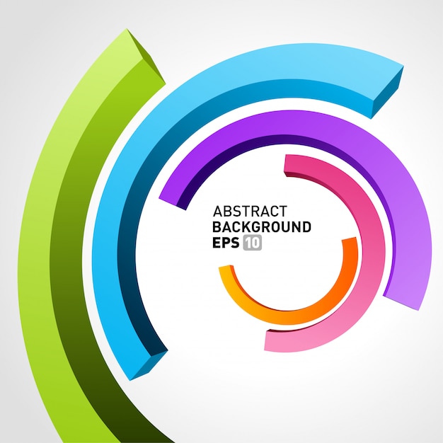 Abstract 3d circle lines in perspective modern vector ...
