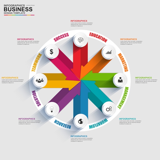 Premium Vector | Abstract 3d Digital Business Arrow Diagram Infographic