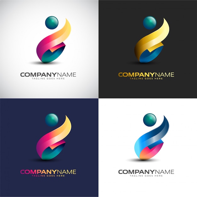 Download Free Abstract 3d People Logo Template For Your Company Brand Premium Vector Use our free logo maker to create a logo and build your brand. Put your logo on business cards, promotional products, or your website for brand visibility.