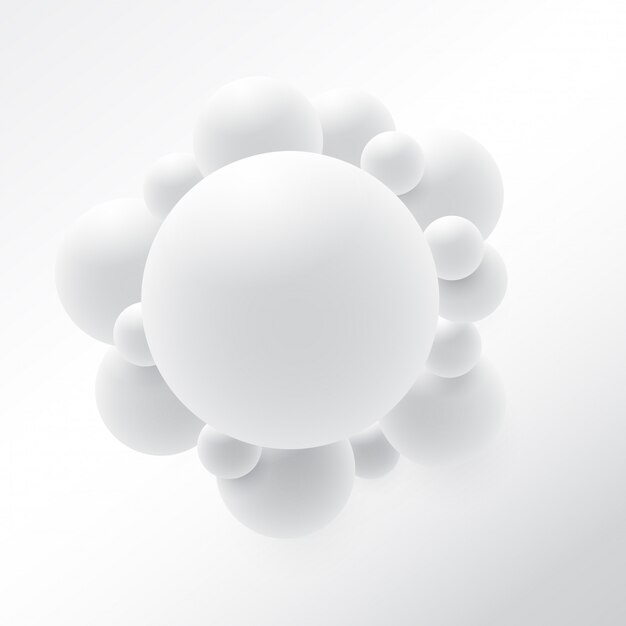 Abstract 3d sphere design. 3d molecules concept, atoms. on white background Premium Vector