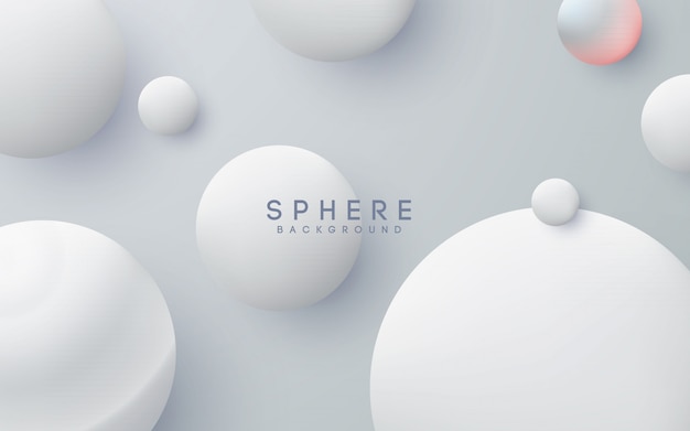 Premium Vector Abstract 3d Sphere Shape White Background