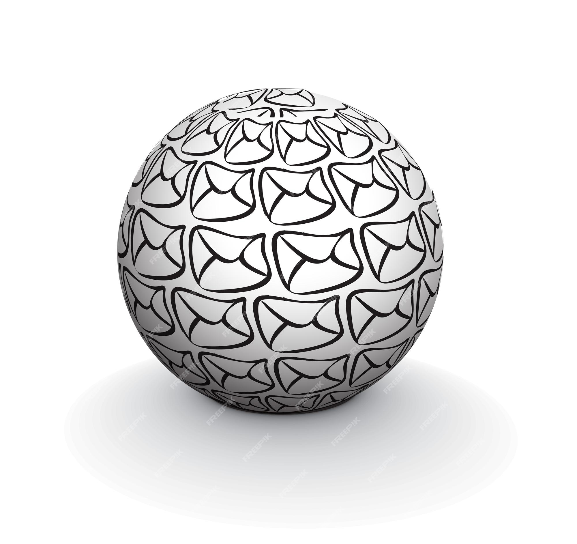 Premium Vector Abstract 3d sphere with pattern sphere design.