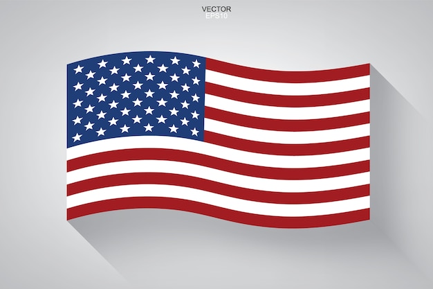 Premium Vector | Abstract american flag with long shadow effect on ...