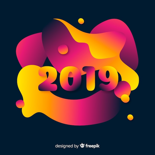 Abstract and colorful 2019 background Free Vector Abstract and colorful 2019 background Free Vector