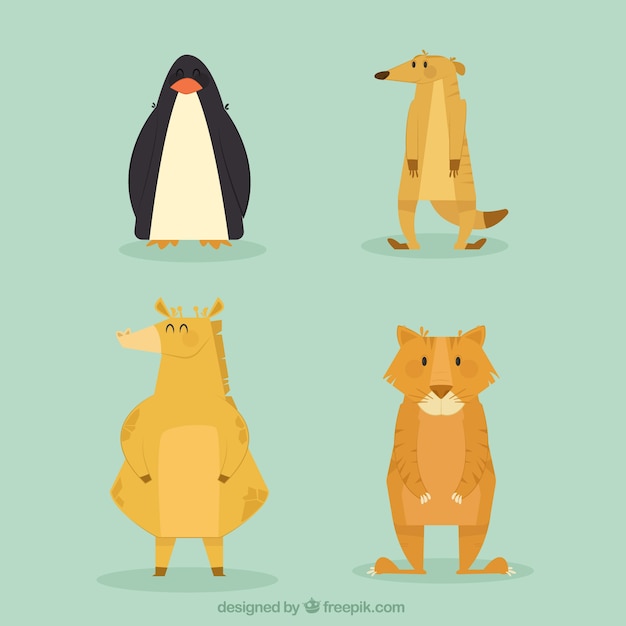 Download Free Vector | Abstract animals in geometric style