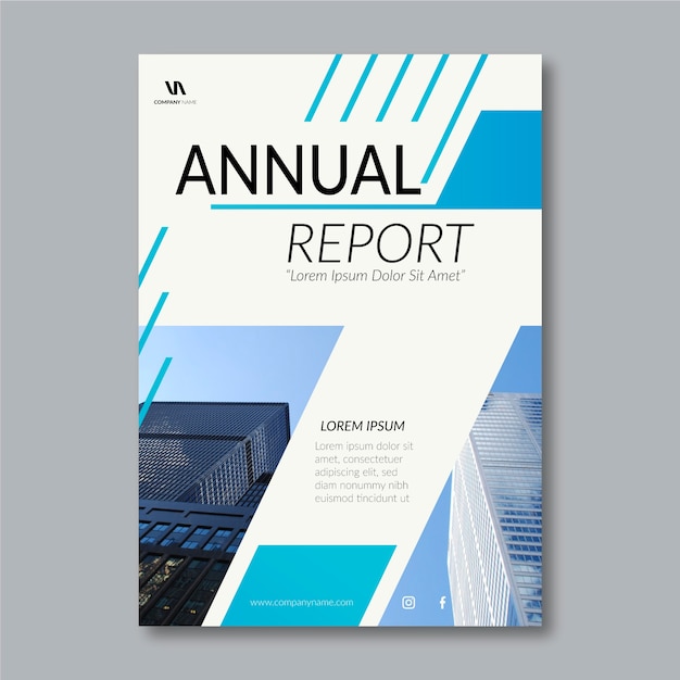 Download Free Vector | Abstract annual report template with photo