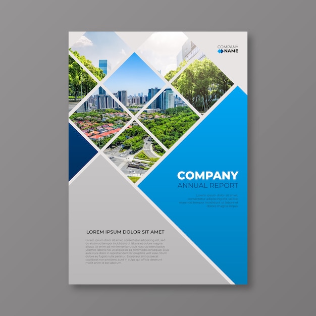 Download Abstract annual report template with photo Vector | Free Download