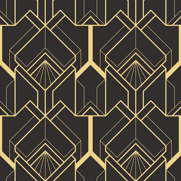Premium Vector | Abstract art deco seamless modern tiles pattern