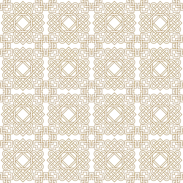 Abstract asian seamless pattern with celtic knots Premium Vector
