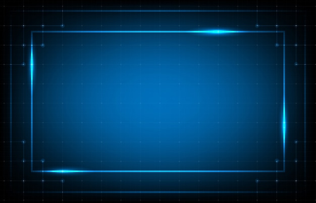Premium Vector | Abstract background of blue frame hud ui technology line