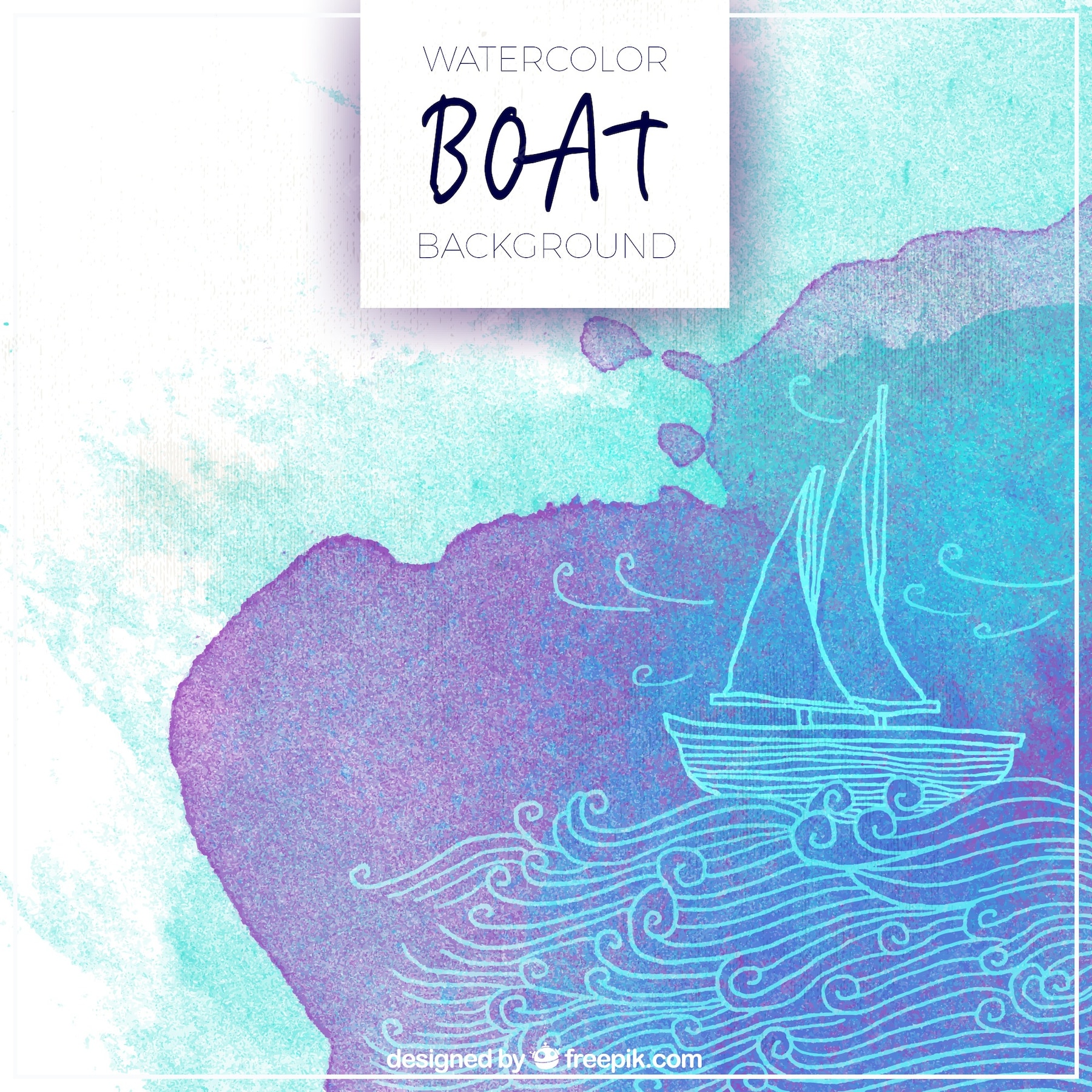 Free Vector | Abstract background of boat sailing in watercolor style