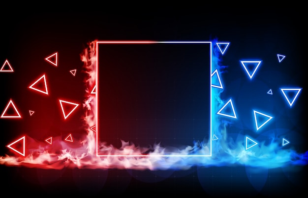 Premium Vector Abstract Background Of Glowing Red And Blue Technology Triangle Shape