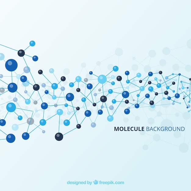 Abstract background of blue molecules