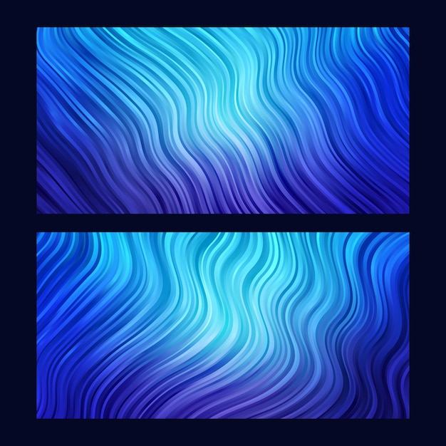 抽象的な背景 ストライプの壁紙 青色に設定 プレミアムベクター
