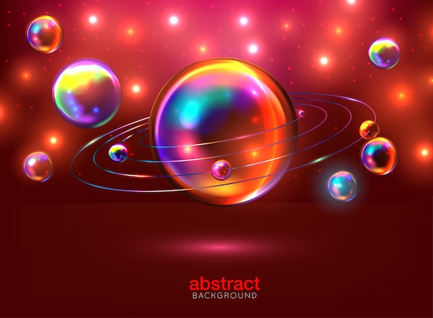 Abstract background with 3d spheres cluster Premium Vector