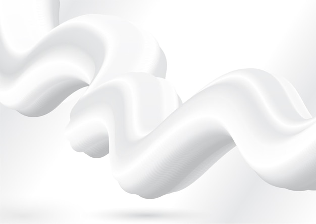 白いグラデーションの波のデザインと抽象的な背景 無料のベクター