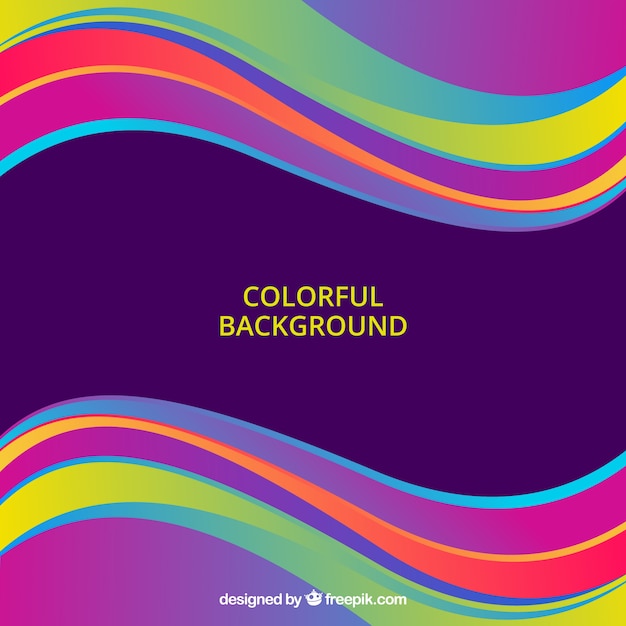 Abstract background with colorful waves Free Vector