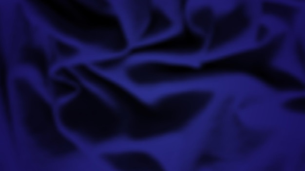 しわくちゃの布で抽象的な背景 空きスペースのあるダークブルーのリアルなシルクの質感 ベクトルイラスト プレミアムベクター