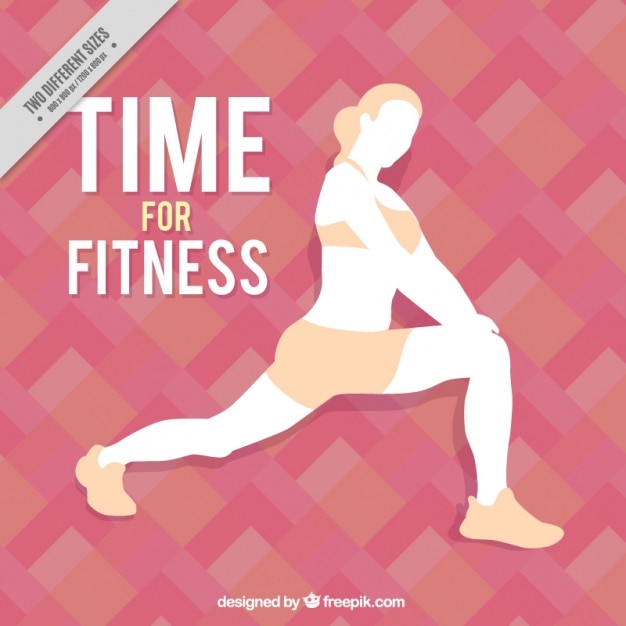 Abstract background with fitness woman\
silhouette