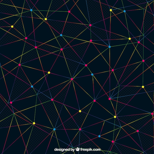 Abstract background with lines and dots | Free Vector