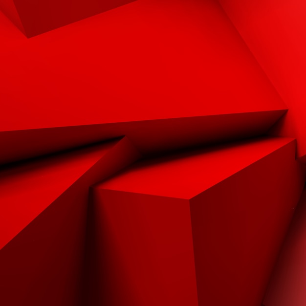 Abstract background with overlapping red cubes Premium Vector