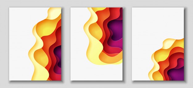 Abstract background with paper cut shapes Premium Vector