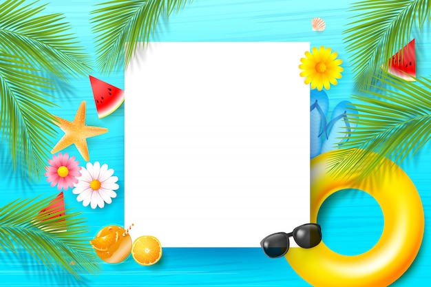 Premium Vector | Abstract background with summer element