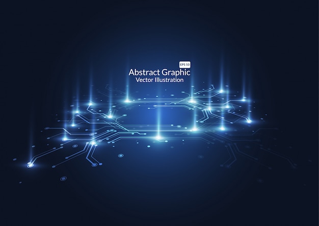 Abstract background with technology circuit board texture Premium Vector
