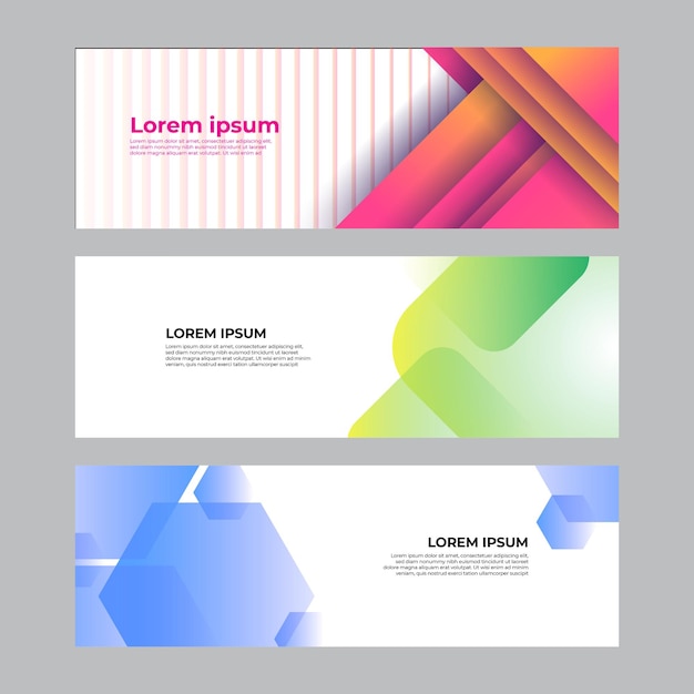 Premium Vector Abstract Banner Design Web Template Set Horizontal