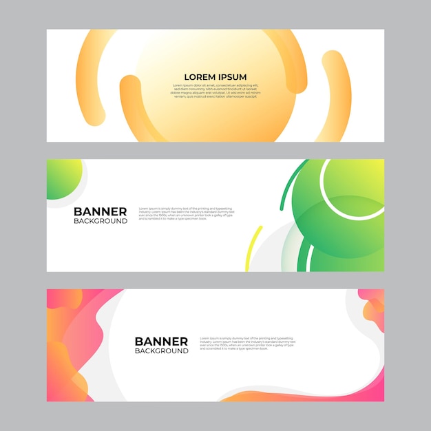 Premium Vector Abstract Banner Design Web Template Set Horizontal