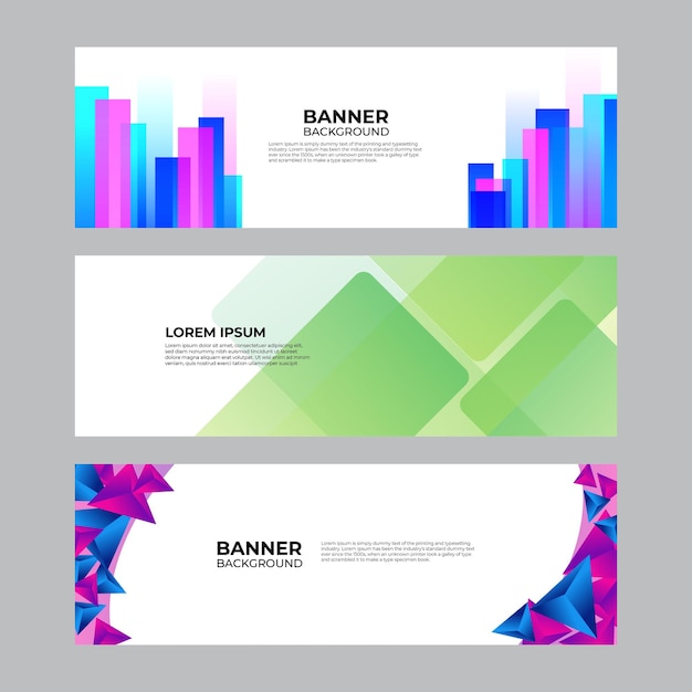 Premium Vector Abstract Banner Design Web Template Set Horizontal