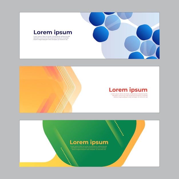 Premium Vector Abstract Banner Design Web Template Set Horizontal