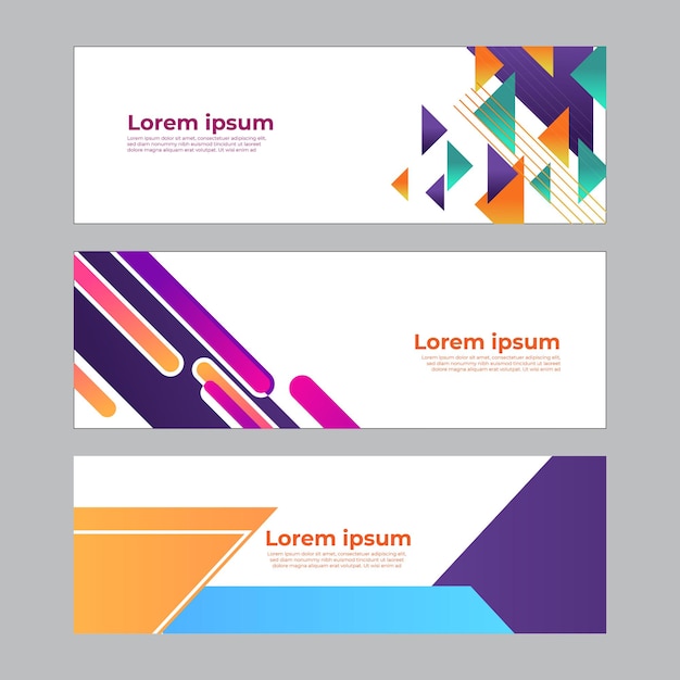 Premium Vector Abstract Banner Design Web Template Set Horizontal