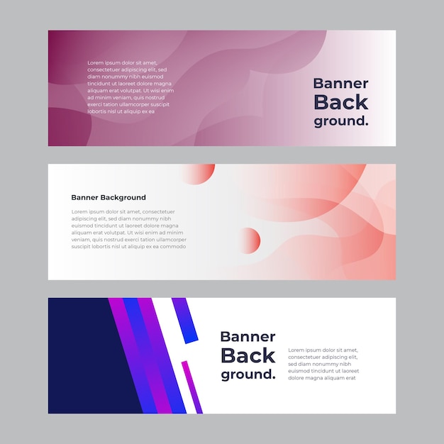 Premium Vector Abstract Banner Design Web Template Set Horizontal