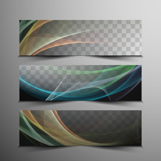 Download Abstract banner design with elegant wavy shapes Vector ...