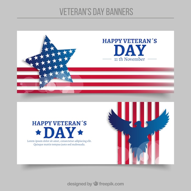 Abstract banners of veterans day