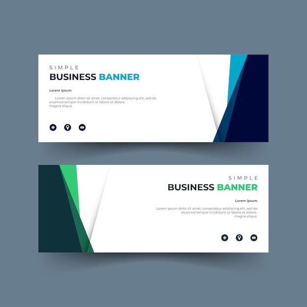 Premium Vector | Abstract banners set, green and blue color, social ...