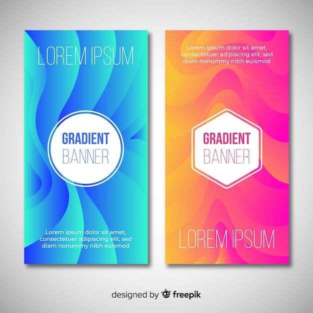 Abstract banners with gradient design Free Vector