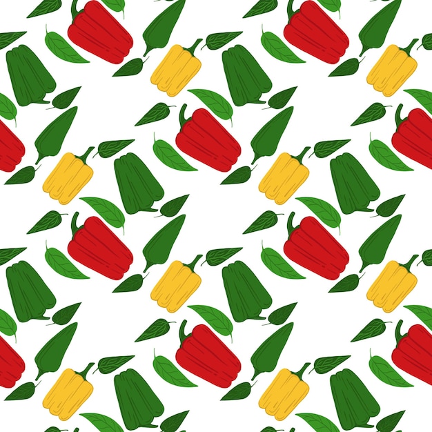 Premium Vector Abstract bell pepper seamless pattern. red, yellow and